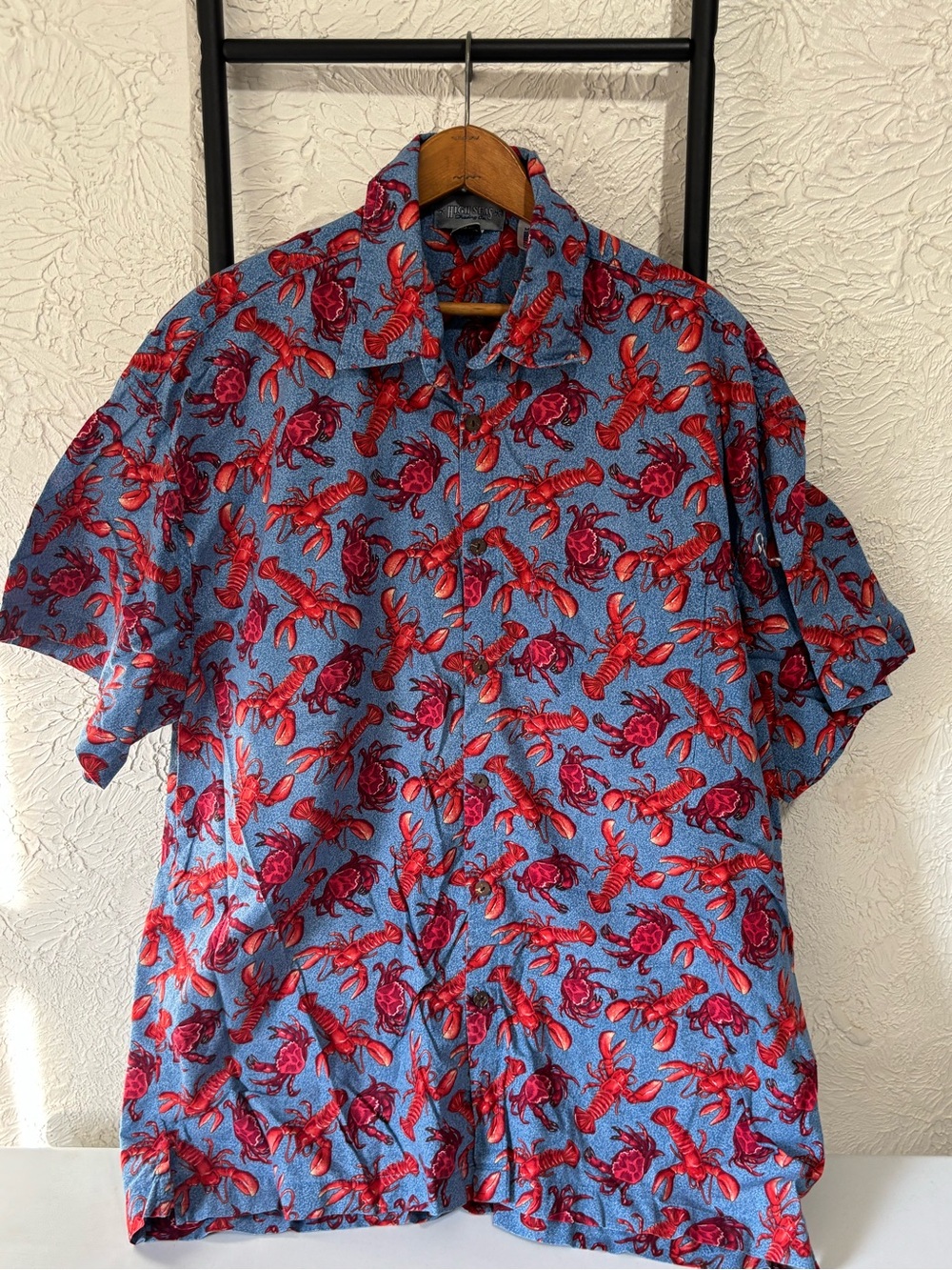 HighSeas Trading Lobster & Crab Print Short-Sleeve Shirt Men’s XL